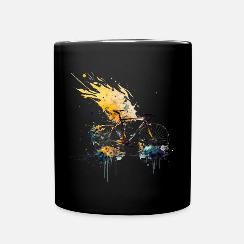 Wasserspritzer Fahrrad Illustration - Tasse einfarbig - Schwarz