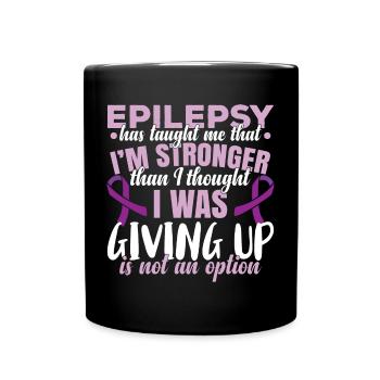 Epilepsy Warrior Purple Ribbon - Full Colour Mug - black - Front
