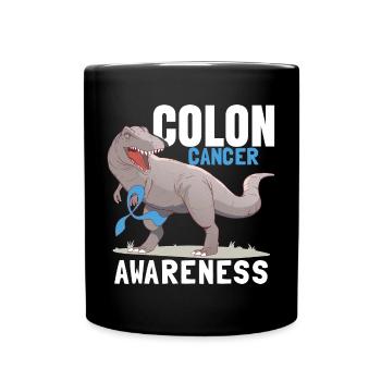 Darmkrebs Bewusstsein Kinder Dinosaurier - Tasse einfarbig - Schwarz - Vorne