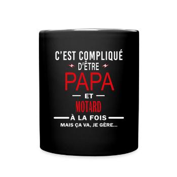 papa Et MOTARD cadeau citation - Mug uni - noir - Devant