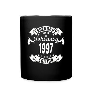 Legendär seit Februar 1997 - Tasse einfarbig - Schwarz - Vorne