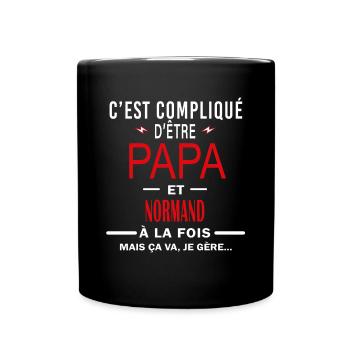 papa Et NORMAND cadeau citation - Mug uni - noir - Devant