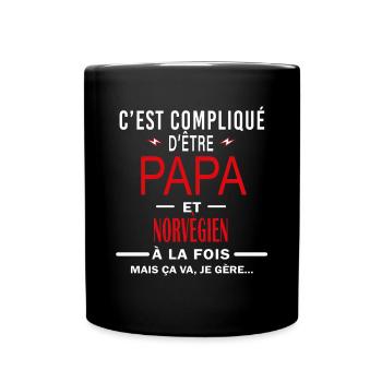papa Et NORVÈGIEN cadeau citation - Mug uni - noir - Devant