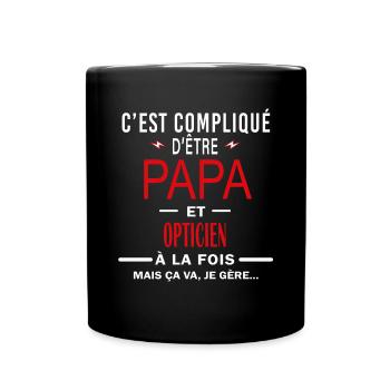 papa Et OPTICIEN cadeau citation - Mug uni - noir - Devant