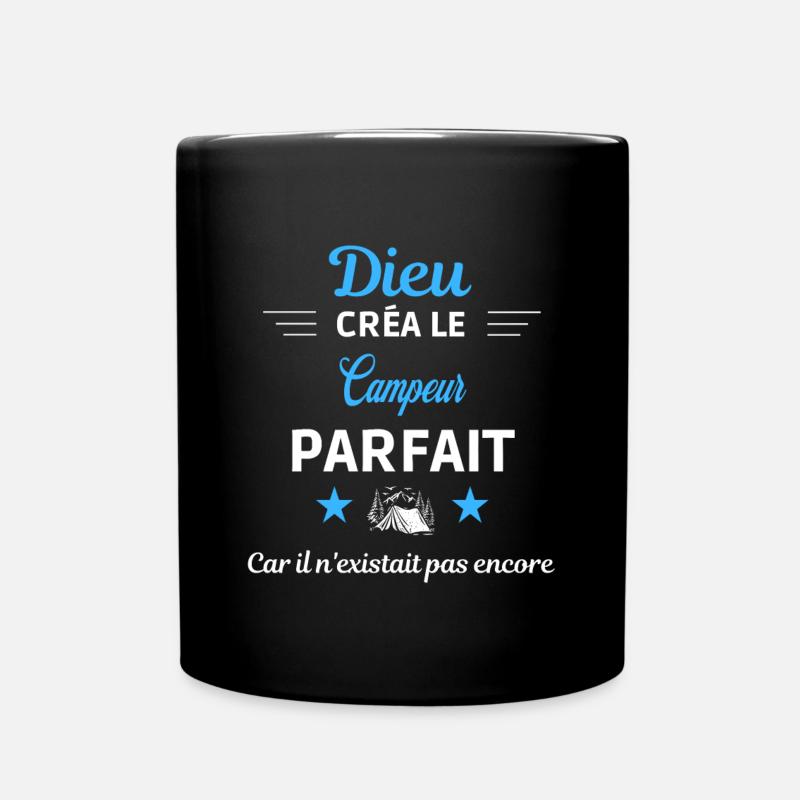 dieu créa parfait humour de bureau Campeur - Mug uni - noir