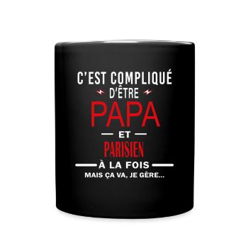papa Et PARISIEN cadeau citation - Mug uni - noir - Devant