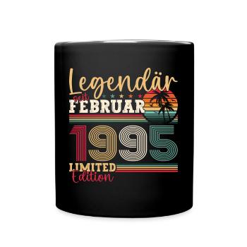 Legendär seit Februar Jahrgang 1995 28. Geburtstag - Tasse einfarbig - Schwarz - Vorne