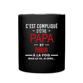 papa Et PARRAIN cadeau citation - Mug uni - noir - Devant