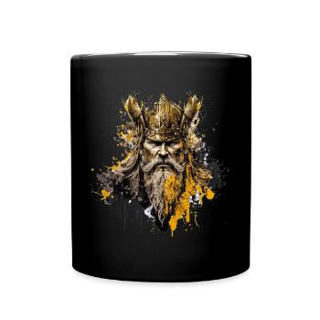 Style d’éclaboussures d’encre viking - Mug uni - noir - Devant