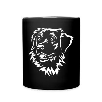 Golden Retriever Head "Black Edition" - Full Colour Mug - black - Front