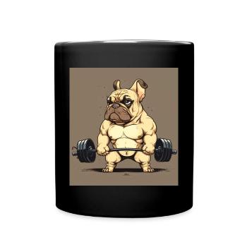 Français Bulldog Frenchie Bodybuilding Dog - Mug uni - noir - Devant
