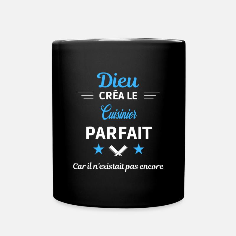 dieu créa parfait humour de bureau Cuisinier - Mug uni - noir