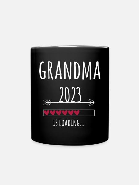 werdende Oma 2023 wird geladen Großmutter - Tasse einfarbig - Schwarz