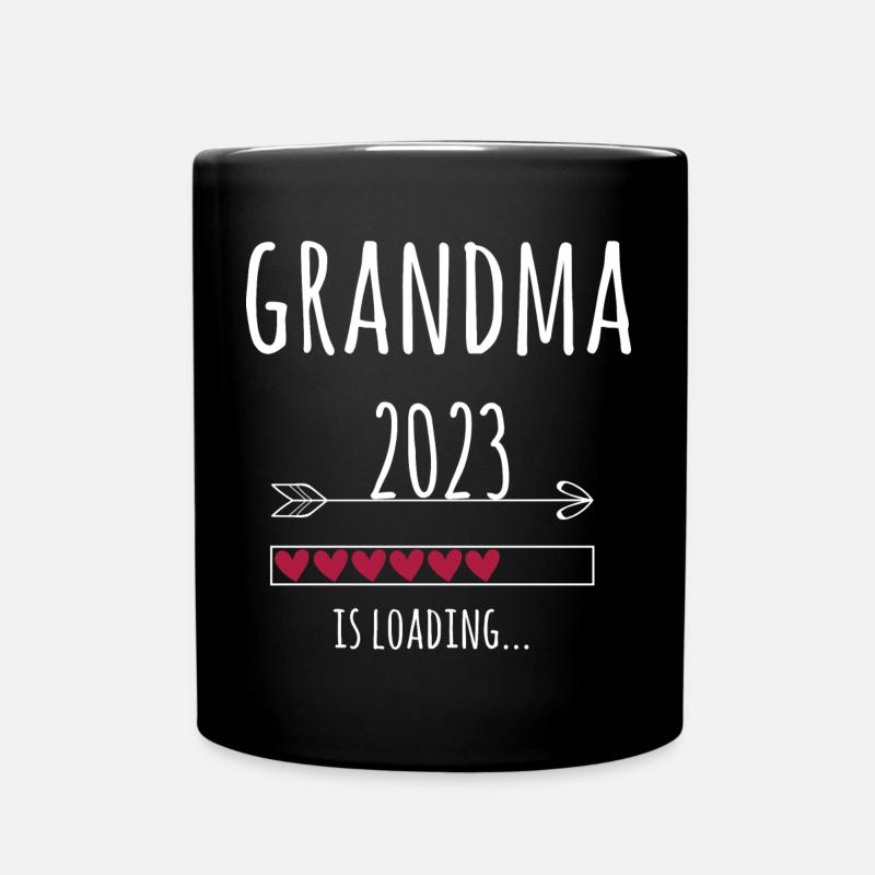 werdende Oma 2023 wird geladen Großmutter - Tasse einfarbig - Schwarz