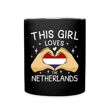 Niederlande Flagge Holland Niederländische Fahne - Tasse einfarbig - Schwarz - Vorne