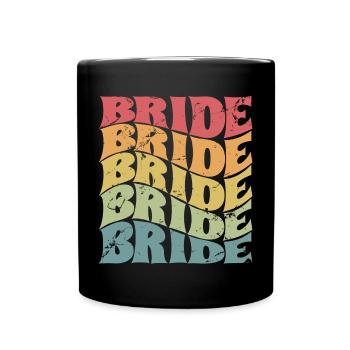 Retro Bride Matching Mariage Couple Fiançailles - Mug uni - noir - Devant