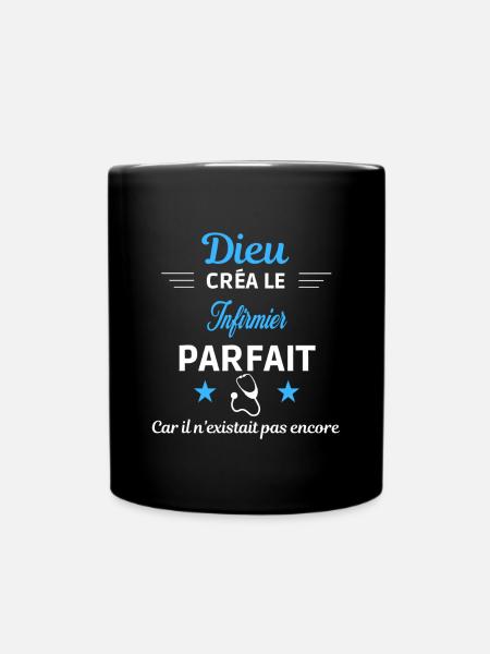 dieu créa parfait humour de bureau Infirmier - Mug uni - noir