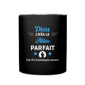 dieu créa parfait humour de bureau Militaire - Mug uni - noir - Devant