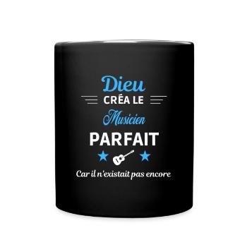 dieu créa parfait humour de bureau Musicien - Mug uni - noir - Devant