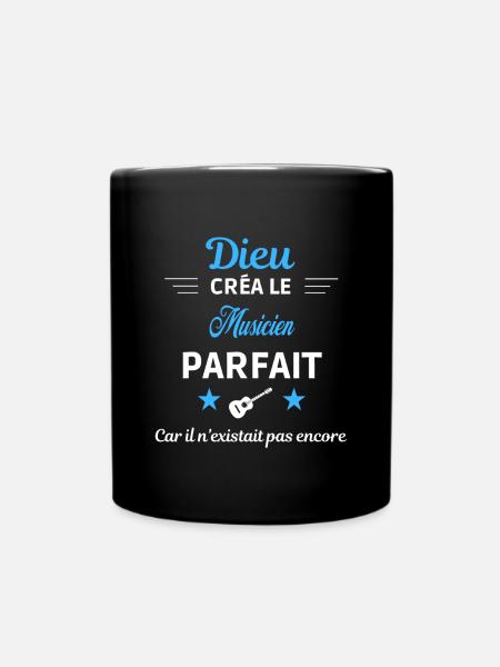 dieu créa parfait humour de bureau Musicien - Mug uni - noir