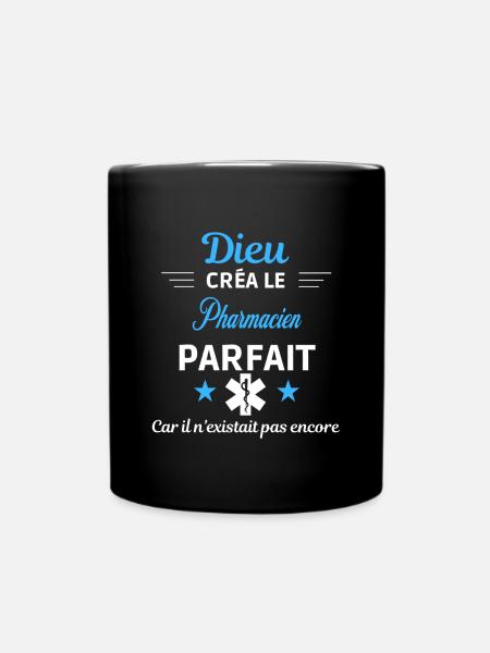 dieu créa parfait humour de bureau Pharmacien - Mug uni - noir