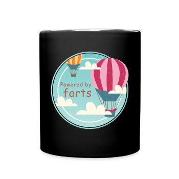 Heißluftballon & Ballon Fahrer Geschenk - Tasse einfarbig - Schwarz - Vorne