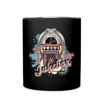 Jukebox au look graffiti rétro avec lettrage - Mug uni - noir - Devant