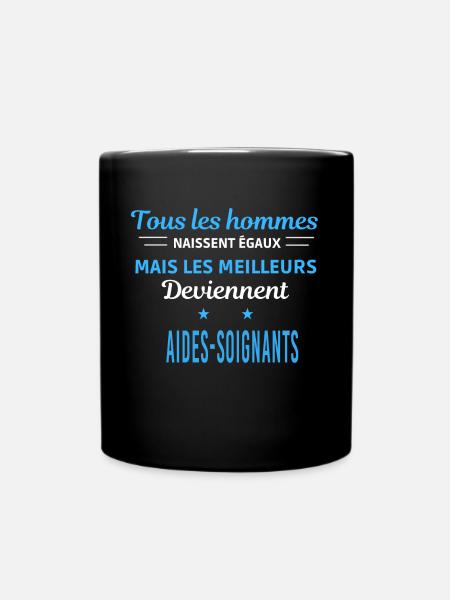 tous les hommes naissent égaux Aides-soignants - Mug uni - noir