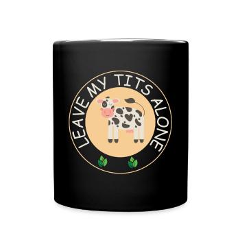 Vegan Fleischlos Tierlieb & Veganer - Tasse einfarbig - Schwarz - Vorne
