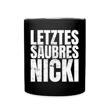 DDR Nostalgie Nicki Ossi Geschenk - Tasse einfarbig - Schwarz - Vorne