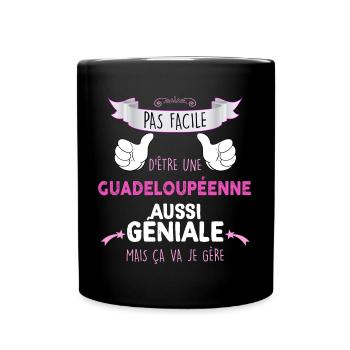 Femme Antillaise Créole Guadeloupéenne Géniale - Mug uni - noir - Devant