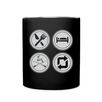 Jagen Jagdspruch & Jäger Geschenkidee - Tasse einfarbig - Schwarz - Vorne