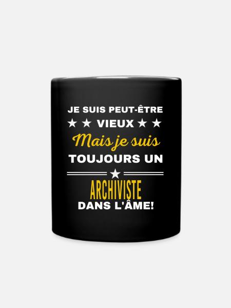 Je suis peut-être vieux ARCHIVISTE - Mug uni - noir