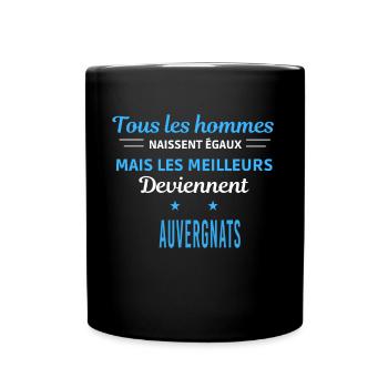 tous les hommes naissent égaux Auvergnats - Mug uni - noir - Devant