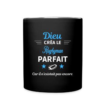 dieu créa parfait humour de bureau Rugbyman - Mug uni - noir - Devant