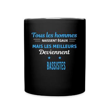 tous les hommes naissent égaux Bassistes - Mug uni - noir - Devant