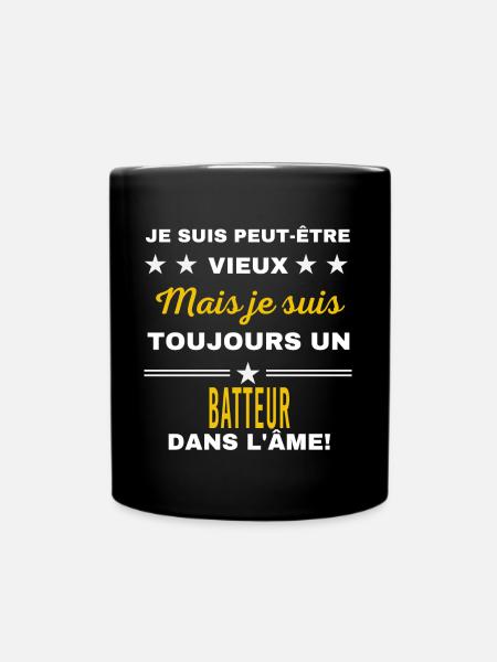 Je suis peut-être vieux BATTEUR - Mug uni - noir