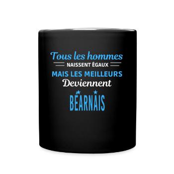 tous les hommes naissent égaux Béarnais - Mug uni - noir - Devant