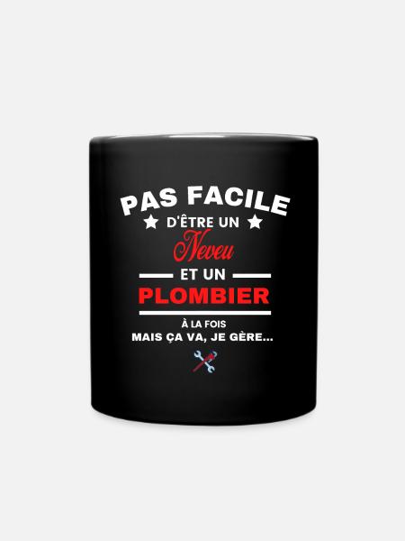 pas facile d'être plombier et Neveu - Mug uni - noir