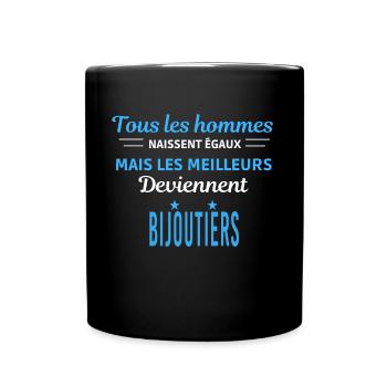 tous les hommes naissent égaux Bijoutiers - Mug uni - noir - Devant
