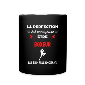 La perfection est ennuyeuse excitant! boxeur - Mug uni - noir - Devant