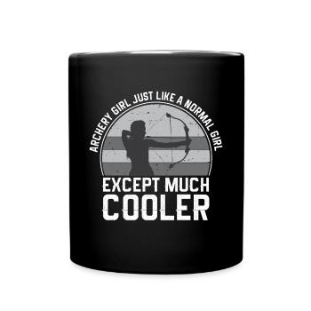 Lustiger Bogensport Spruch Bogenschießen - Tasse einfarbig - Schwarz - Vorne