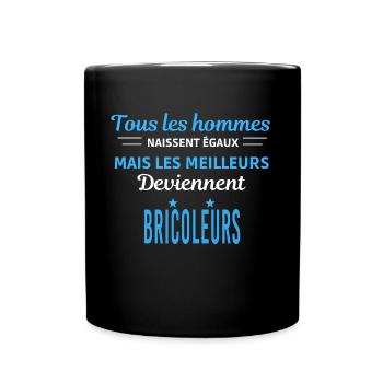 tous les hommes naissent égaux Bricoleurs - Mug uni - noir - Devant