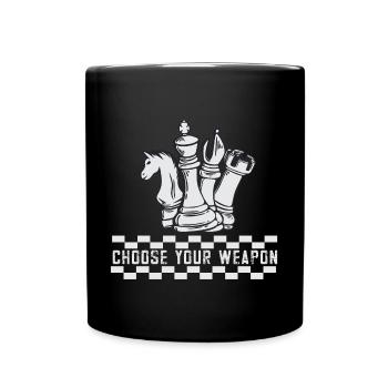 Lusitger Schachspieler Spruch I Schach - Tasse einfarbig - Schwarz - Vorne