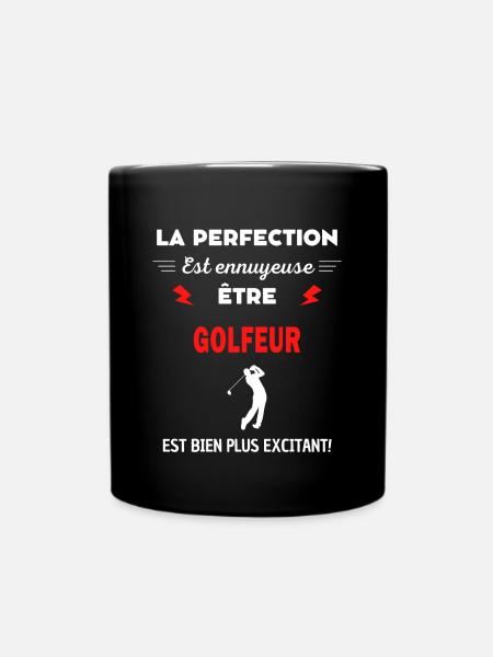 La perfection est ennuyeuse excitant! Golfeur - Mug uni - noir