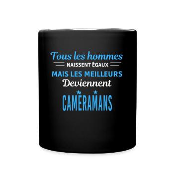 tous les hommes naissent égaux Caméramans - Mug uni - noir - Devant