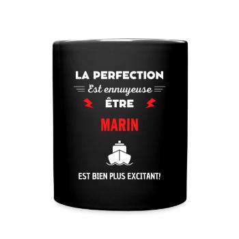La perfection est ennuyeuse excitant! Marin - Mug uni - noir - Devant