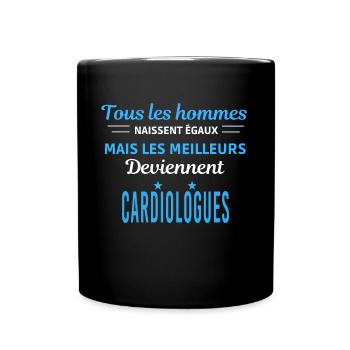 tous les hommes naissent égaux Cardiologues - Mug uni - noir - Devant