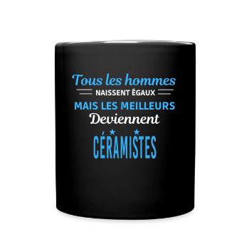 tous les hommes naissent égaux Céramistes - Mug uni - noir - Devant