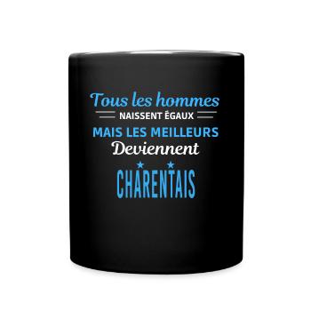 tous les hommes naissent égaux Charentais - Mug uni - noir - Devant